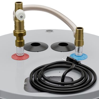 Smart Hybrid Split Heat Pump 48-Gallon Short Water Heater Tank with Side T&P Valve