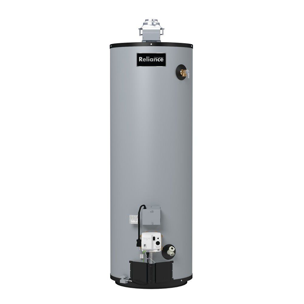 40-Gallon Tall Energy Efficient Flue Damper Natural Gas Water Heater - 6 Year Warranty