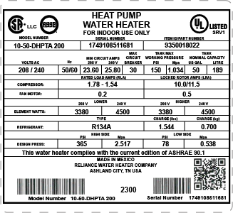 screenshot of a rating plate that has a QR code circled in red.